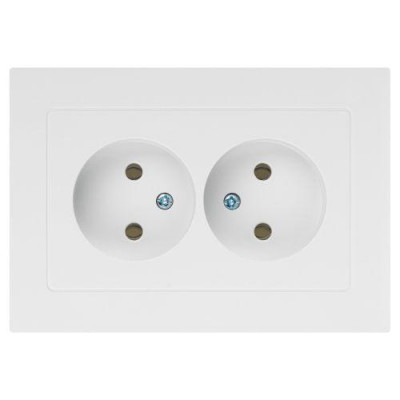 Розетка 2-м СП Accent 6-204-01 16А IP20 250В 2P AL/CU бел. Intro Б0063447
