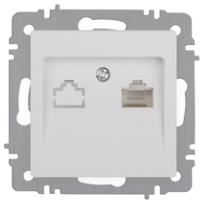 Розетка компьютерная 1-м СП Accent 6-303-01 RJ45 IP20 бел. Intro Б0063624