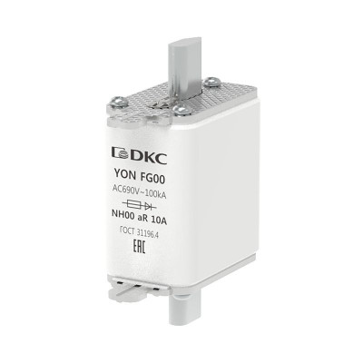 Предохранитель YON ножевого типа FG00 10А 690В хар-ка aR DKC 1FG00-0010-690V-AR