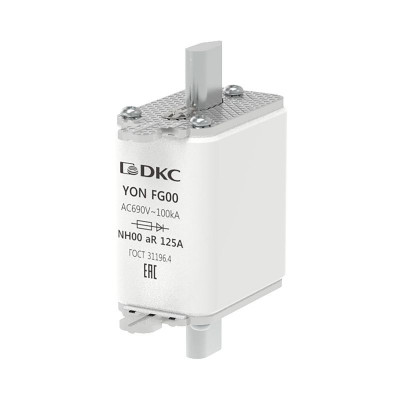 Предохранитель YON ножевого типа FG00 125А 690В хар-ка aR DKC 1FG00-0125-690V-AR