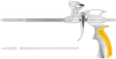 Пистолет для монтажной пены цельнометаллический прорезиненная ручка FIT 14284