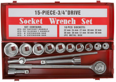 Набор вороток (трещотка) 3/4дюйм+головки 22-50мм 14шт FIT 62470