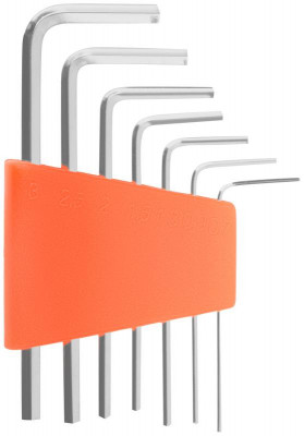 Ключ шестигранные CrV 7шт (0.7-3.0мм) в пластиковом держателе FIT 64160