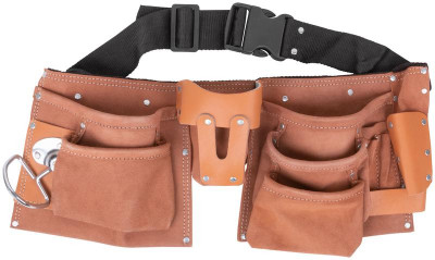 Пояс для инструмента двойн. кожа 10 отделений 1 петля для инструмента FIT 12523