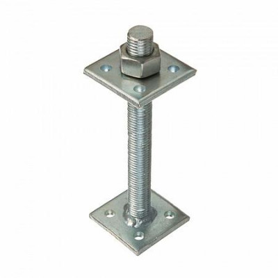 Анкер регулировочный по высоте М24 100х100х6.0 со шпилькой цинк Tech-Krep/Zitar 124427