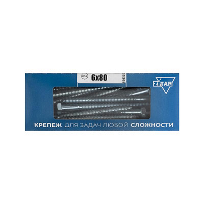 Болт сантехнический 6х80 DIN 571 оцинк. (уп.30шт) Tech-Krep/Zitar 126550