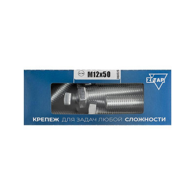 Болт с шестигранной головкой М12х50 DIN 933 оцинк. (уп.12шт) Tech-Krep/Zitar 126528