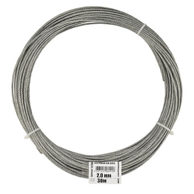 Трос для растяжки 2.0мм DIN 3055 сталь (уп.30м) Zitar 127844