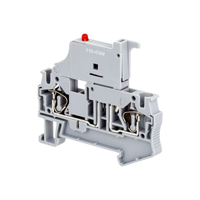 Клемма пружинная с держателем предохранителя 4кв.мм индикация 220В MTS-4F220 ОВЕН 136887