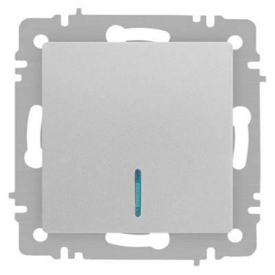 Выключатель 1-кл. СП Accent 6-102-03 10А IP20 250В с подсветкой AL/CU алюм. Intro Б0063478