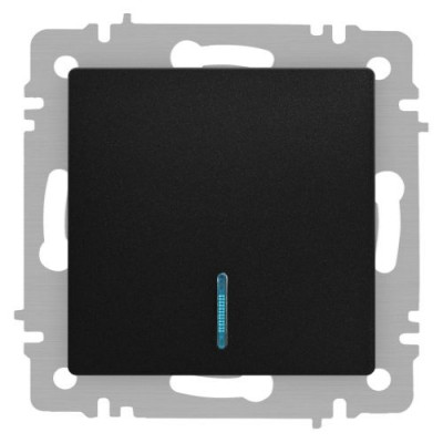 Выключатель 1-кл. СП Accent 6-102-05 10А IP20 250В с подсветкой AL/CU антрацит Intro Б0063475