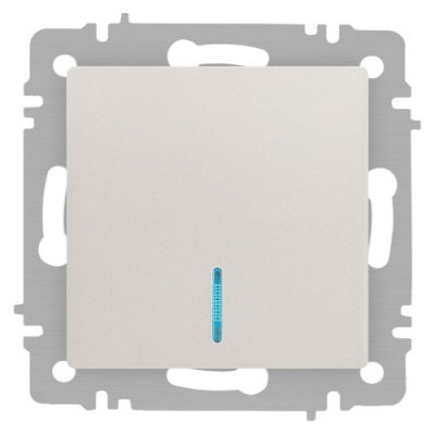 Выключатель 1-кл. СП Accent 6-102-06 10А IP20 250В с подсветкой AL/CU перламутр. Intro Б0063467