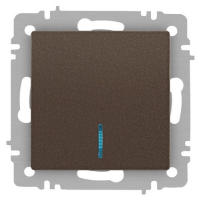 Выключатель 1-кл. СП Accent 6-102-08 10А IP20 250В с подсветкой AL/CU бронза Intro Б0063463