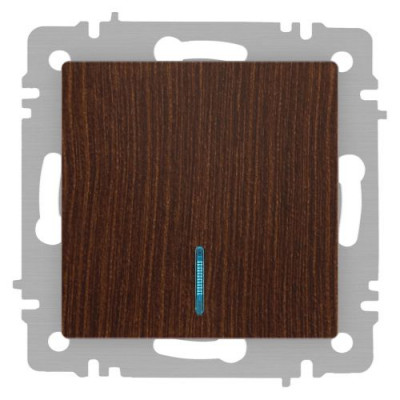 Выключатель 1-кл. СП Accent 6-102-10 10А IP20 250В с подсветкой AL/CU венге Intro Б0063449