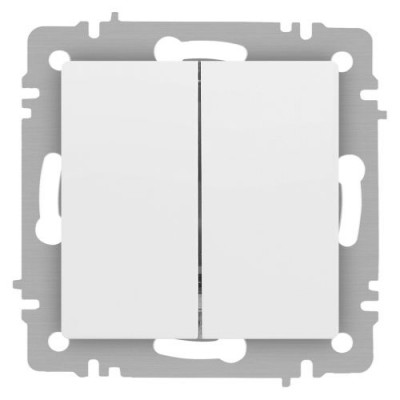Переключатель 2-кл. СП Accent 6-107-01М 10А IP20 250В AL/CU бел. матов. Intro Б0063556