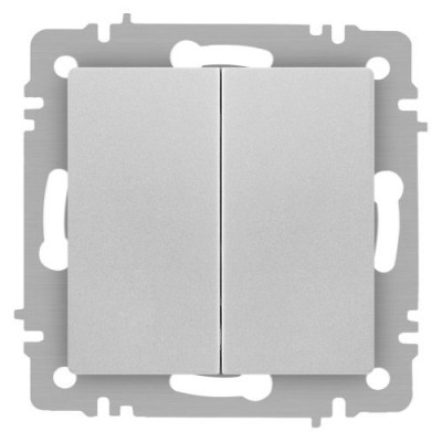 Переключатель 2-кл. СП Accent 6-107-03 10А IP20 250В AL/CU алюм. Intro Б0063560