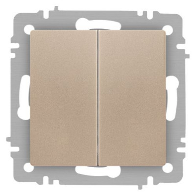 Переключатель 2-кл. СП Accent 6-107-04 10А IP20 250В AL/CU шампань Intro Б0063562