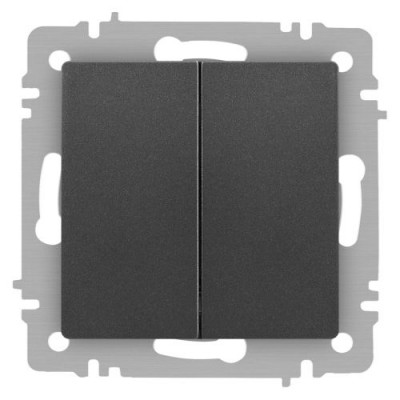 Переключатель 2-кл. СП Accent 6-107-07 10А IP20 250В AL/CU графит Intro Б0063568