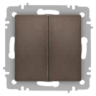 Выключатель 2-кл. СП Accent 6-104-08 10А IP20 250В AL/CU бронза Intro Б0063497