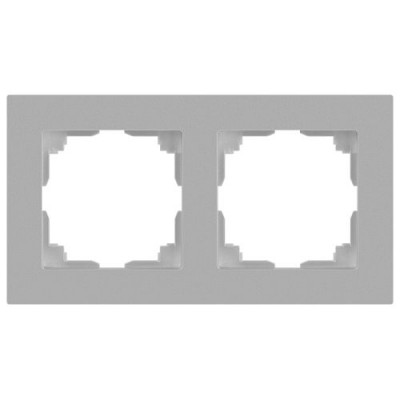 Рамка 2-м СП Accent 6-502-03 алюм. Intro Б0063755