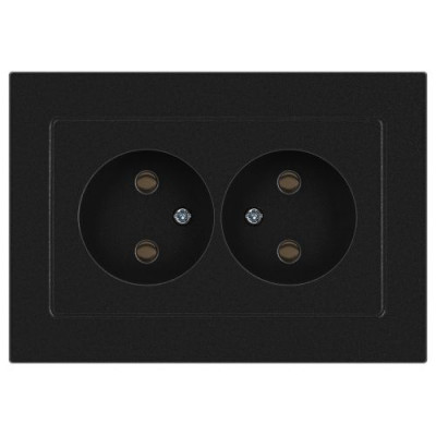 Розетка 2-м СП Accent 6-204-05 16А IP20 250В 2P AL/CU антрацит Intro Б0063465