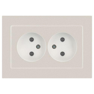 Розетка 2-м СП Accent 6-204-06 16А IP20 250В 2P AL/CU перламутр. Intro Б0063446