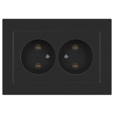 Розетка 2-м СП Accent 6-204-07 16А IP20 250В 2P AL/CU графит Intro Б0063435