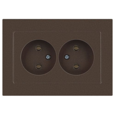Розетка 2-м СП Accent 6-204-08 16А IP20 250В 2P AL/CU бронза Intro Б0063472