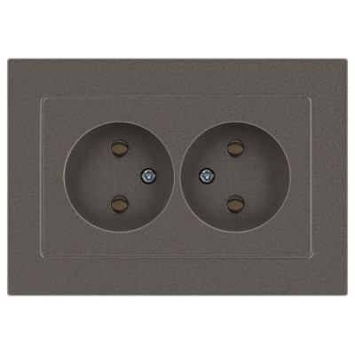 Розетка 2-м СП Accent 6-204-09 16А IP20 250В 2P AL/CU титан Intro Б0063433