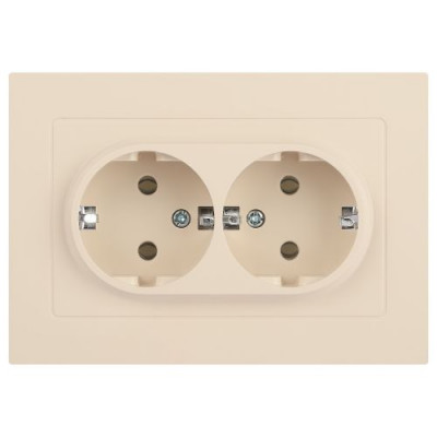 Розетка 2-м СП Accent 6-205-02 16А IP20 250В 2P+E Schuko AL/CU сл. кость Intro Б0063489