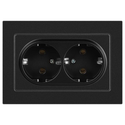 Розетка 2-м СП Accent 6-205-05 16А IP20 250В 2P+E Schuko AL/CU антрацит Intro Б0063494