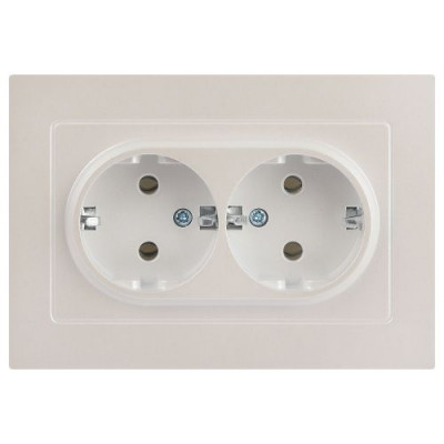 Розетка 2-м СП Accent 6-205-06 16А IP20 250В 2P+E Schuko AL/CU перламутр. Intro Б0063495