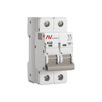 Выключатель автоматический модульный 2п K 40А 10кА AV-10 AVERES EKF mcb10-2-40K-av