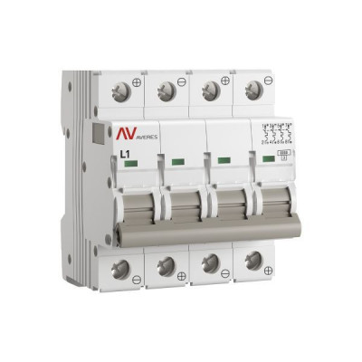 Выключатель автоматический модульный 4п L 1А 6кА AV-6 DC AVERES EKF mcb6-DC-4-01L-av