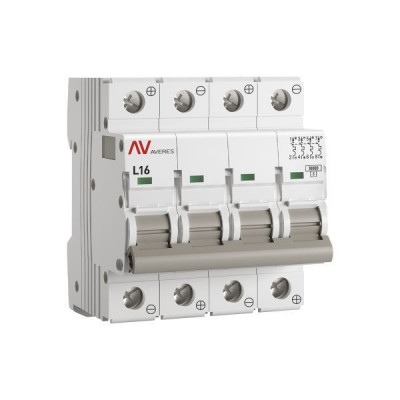 Выключатель автоматический модульный 4п L 16А 10кА AV-10 DC AVERES EKF mcb10-DC-4-16L-av