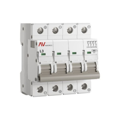 Выключатель автоматический модульный 4п L 3А 10кА AV-10 DC AVERES EKF mcb10-DC-4-03L-av