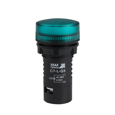Лампа светодиодная OptiSignal Compact D22 С7-L-Q3 зел. 380В AC XB7EV03QP КЭАЗ 362164