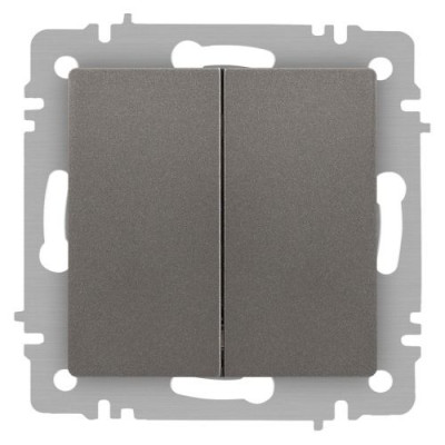 Выключатель 2-кл. СП Accent 6-104-09 10А IP20 250В AL/CU титан Intro Б0063499