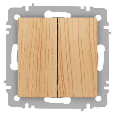 Переключатель 2-кл. СП Accent 6-107-11 10А IP20 250В AL/CU сосна Intro Б0063576