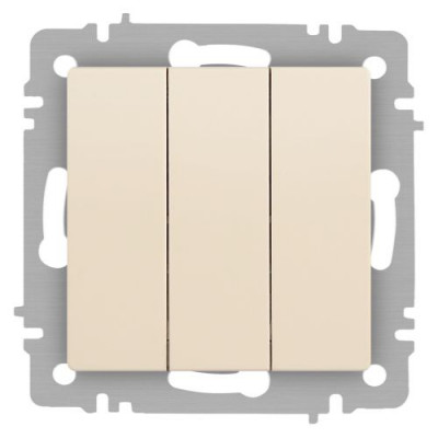 Выключатель 3-кл. СП Accent 6-106-02 10А IP20 250В AL/CU сл.кость Intro Б0063534