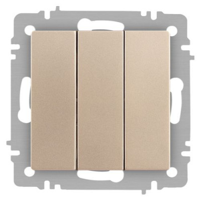 Выключатель 3-кл. СП Accent 6-106-04 10А IP20 250В AL/CU шампань Intro Б0063538