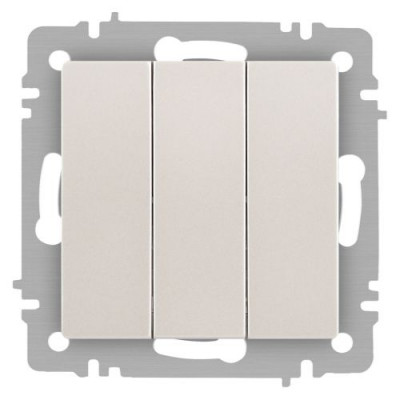 Выключатель 3-кл. СП Accent 6-106-06 10А IP20 250В AL/CU перламутр. Intro Б0063542