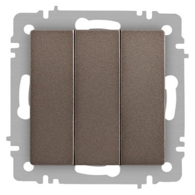 Выключатель 3-кл. СП Accent 6-106-08 10А IP20 250В AL/CU бронза Intro Б0063547