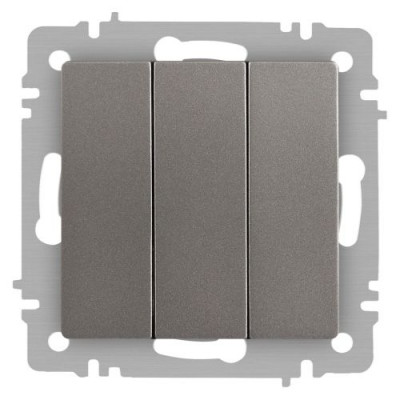 Выключатель 3-кл. СП Accent 6-106-09 10А IP20 250В AL/CU титан Intro Б0063549