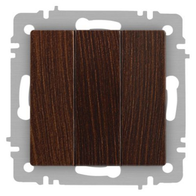 Выключатель 3-кл. СП Accent 6-106-10 10А IP20 250В AL/CU венге Intro Б0063550