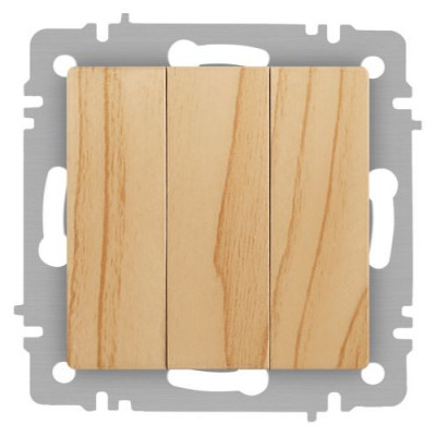 Выключатель 3-кл. СП Accent 6-106-11 10А IP20 250В AL/CU сосна Intro Б0063552