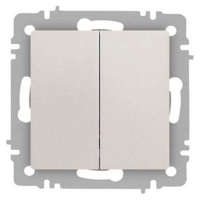 Переключатель 2-кл. СП Accent 6-107-06 10А IP20 250В AL/CU перламутр. Intro Б0063566