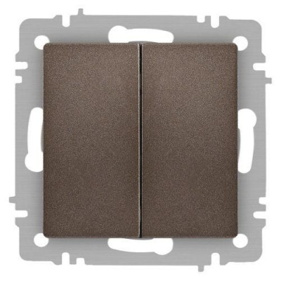 Переключатель 2-кл. СП Accent 6-107-08 10А IP20 250В AL/CU бронза Intro Б0063570