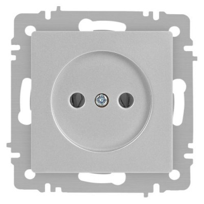 Розетка 1-м СП Accent 6-201-03 16А IP20 250В 2P алюм. Intro Б0063661