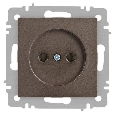 Розетка 1-м СП Accent 6-201-08 16А IP20 250В 2P бронза Intro Б0063670